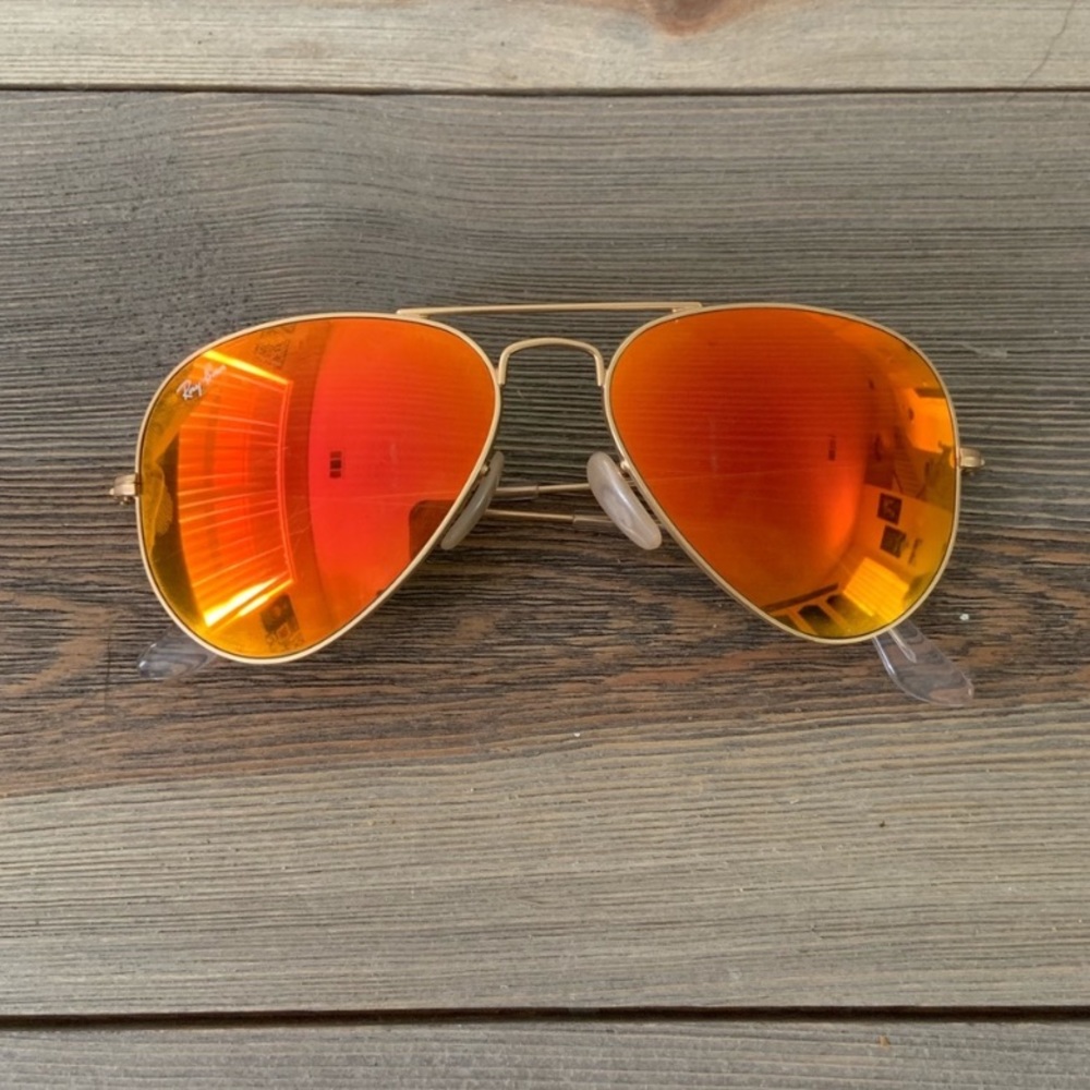 Ray-Ban aviator sunglasses (Orange flash)